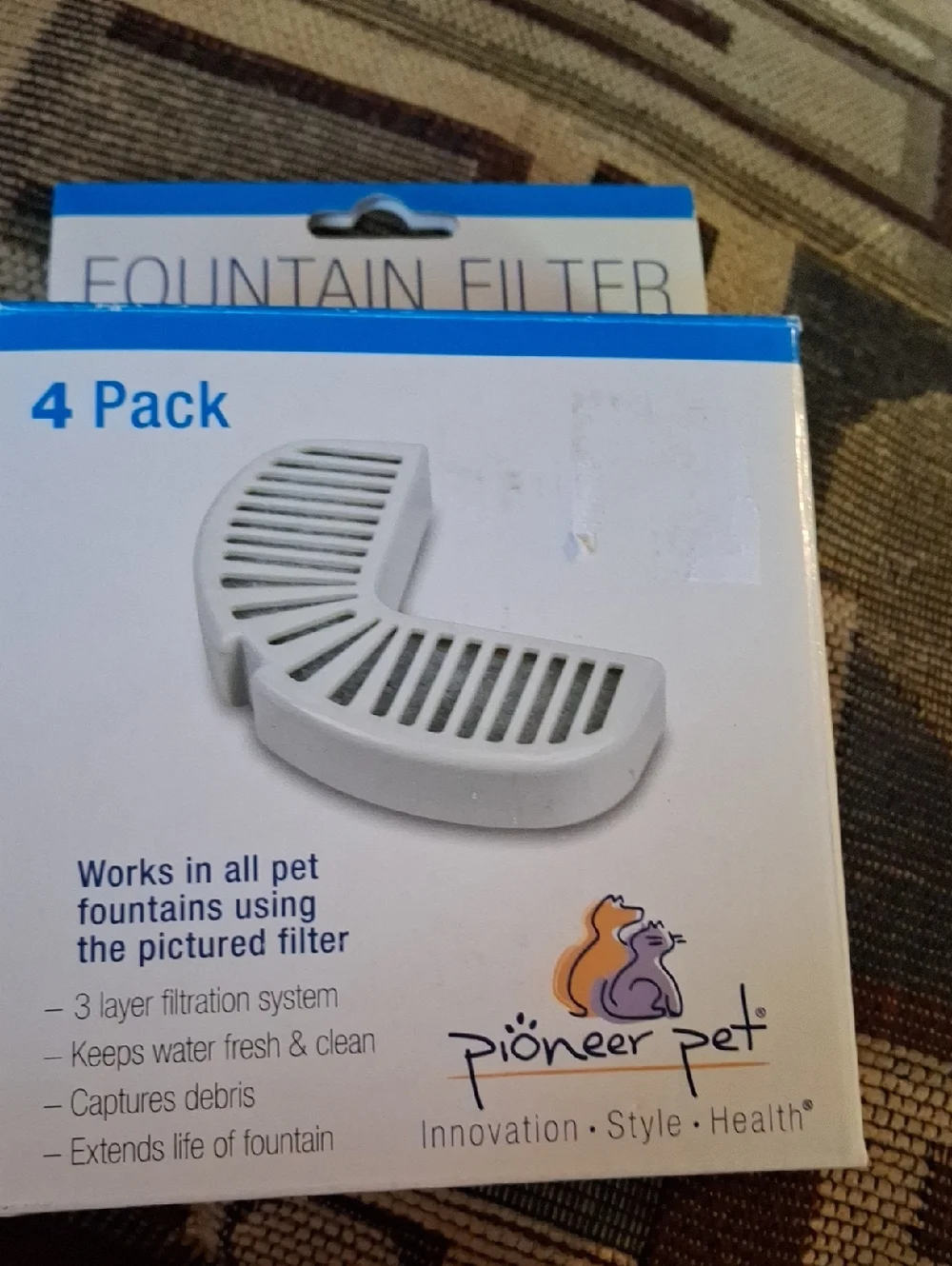 PIONEER White Pet Fountain Replacement Filters - 4 Pack